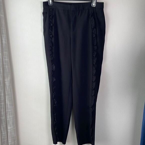 EIC Zara Black Ruffle Ankle Dress Pants Small - Picture 1 of 8